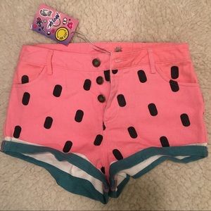 Nasty Gal Watermelon Shorts S
